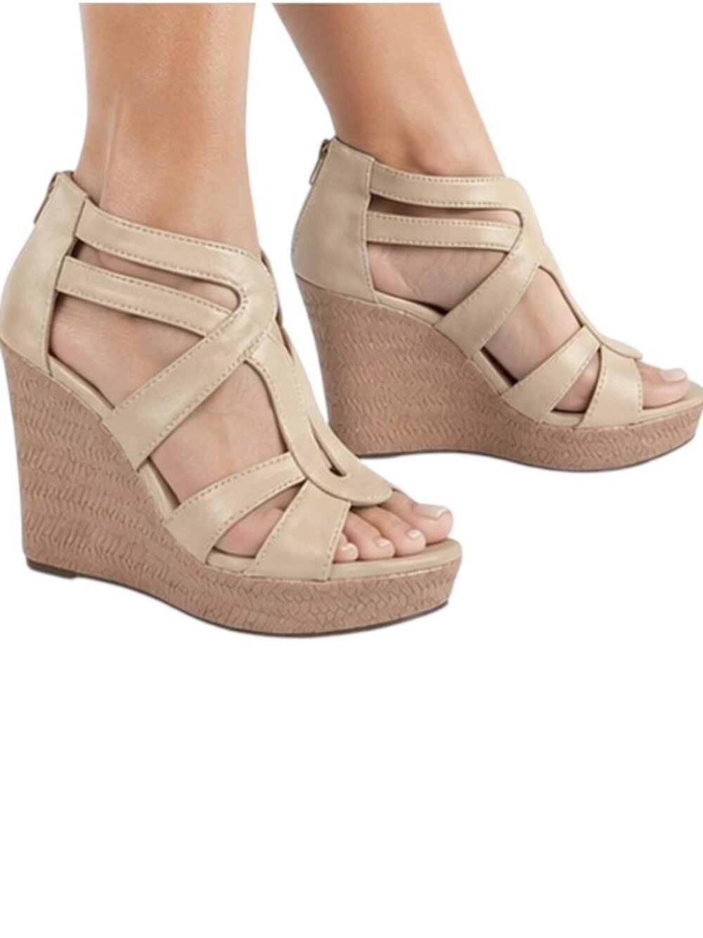 Top Moda Gladiator Crisscross Strappy Open Toe Platform Wedge Versatile Sandals